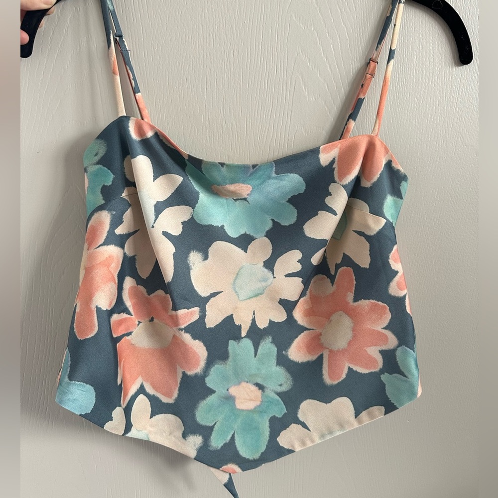 Aritzia Sunday Best Elektra floral satin cami